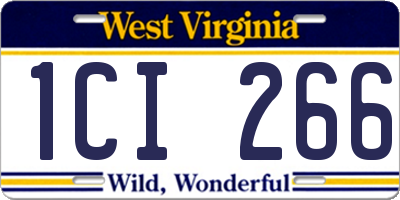 WV license plate 1CI266