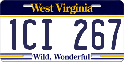 WV license plate 1CI267