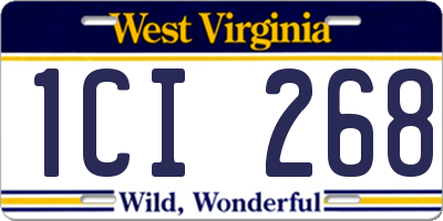 WV license plate 1CI268