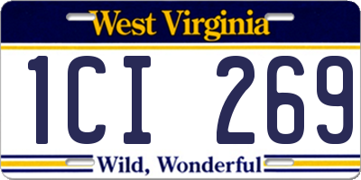 WV license plate 1CI269