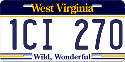WV license plate 1CI270