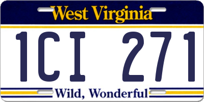 WV license plate 1CI271
