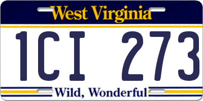 WV license plate 1CI273