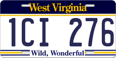 WV license plate 1CI276