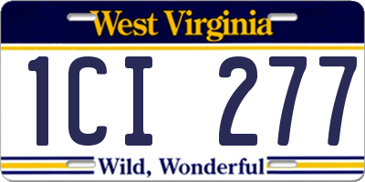WV license plate 1CI277