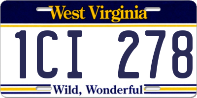 WV license plate 1CI278
