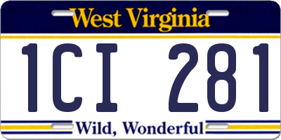 WV license plate 1CI281