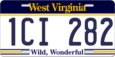 WV license plate 1CI282