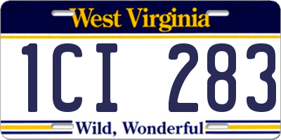 WV license plate 1CI283