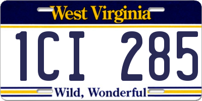 WV license plate 1CI285