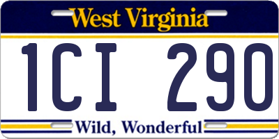WV license plate 1CI290