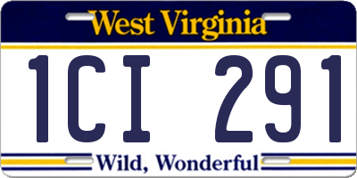 WV license plate 1CI291