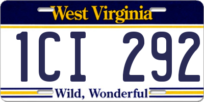 WV license plate 1CI292