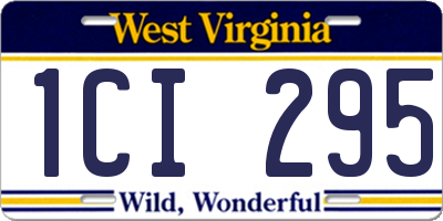 WV license plate 1CI295