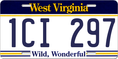 WV license plate 1CI297