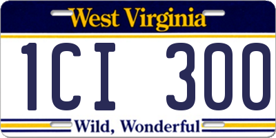 WV license plate 1CI300