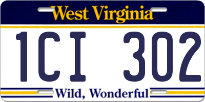 WV license plate 1CI302