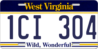 WV license plate 1CI304