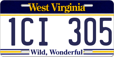 WV license plate 1CI305