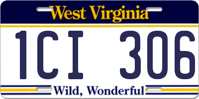 WV license plate 1CI306