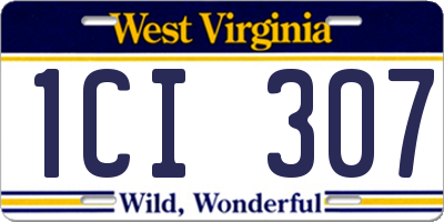 WV license plate 1CI307
