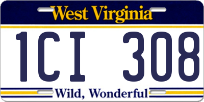 WV license plate 1CI308