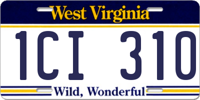 WV license plate 1CI310