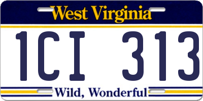 WV license plate 1CI313