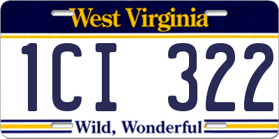 WV license plate 1CI322