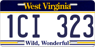 WV license plate 1CI323
