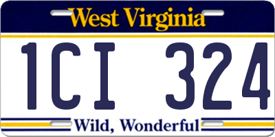 WV license plate 1CI324
