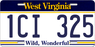 WV license plate 1CI325