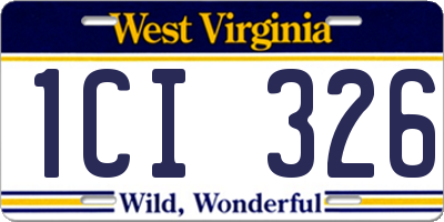 WV license plate 1CI326