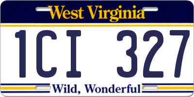 WV license plate 1CI327