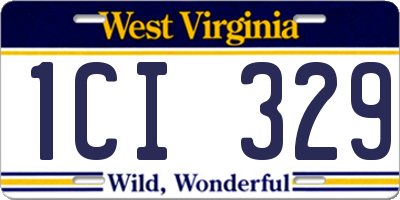 WV license plate 1CI329