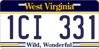 WV license plate 1CI331