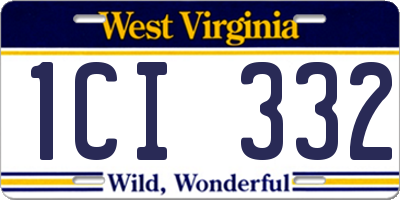 WV license plate 1CI332