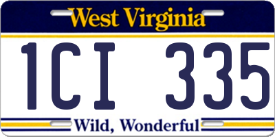 WV license plate 1CI335