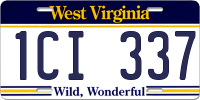WV license plate 1CI337