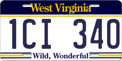 WV license plate 1CI340