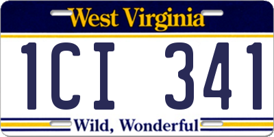 WV license plate 1CI341
