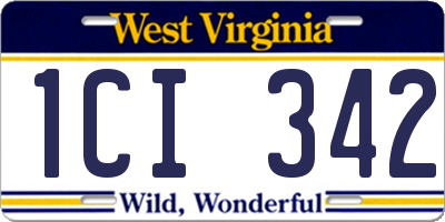 WV license plate 1CI342