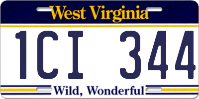 WV license plate 1CI344