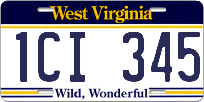 WV license plate 1CI345