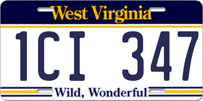 WV license plate 1CI347