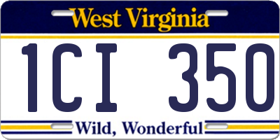 WV license plate 1CI350
