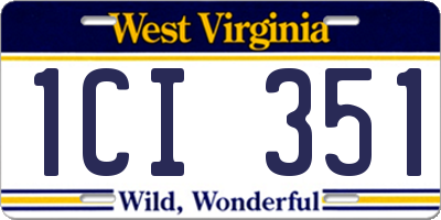 WV license plate 1CI351