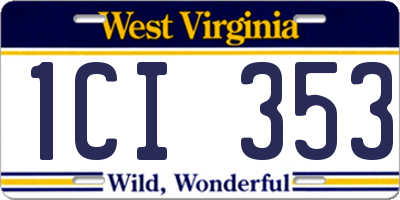 WV license plate 1CI353