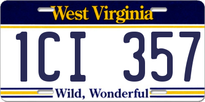 WV license plate 1CI357