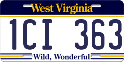 WV license plate 1CI363
